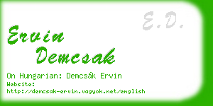 ervin demcsak business card